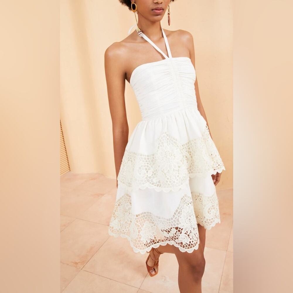 Ulla Johnson White Cotton Savannah Ruffled Lace Minidress 10 NWOT - Picture 4 of 11